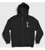 Presmono Unisex Siyah Godfather Michael Scott The Office Fermuarlı Kapüşonlu Sweatshirt 345641tt