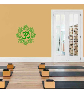 Yoga, Meditasyon Om Simgesi Dekoratif Duvar Sticker, Çıkartma, Etiket Yeşil