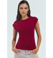 Yazlık Kolsuz Fitted Bluz %98 Viskoz %2 Elastan Nefes Alan Kumaş Günlük Kullanım İçin (Bordo)