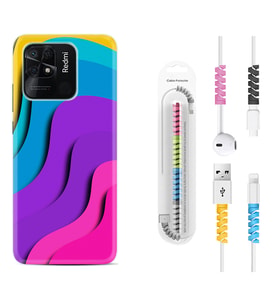 Xiaomi Poco X3 Pro M4 Pro X4 Pro C40 10C Kılıf Kablo Koruma Spiral Silikon Renk Cümbüşü 1631
