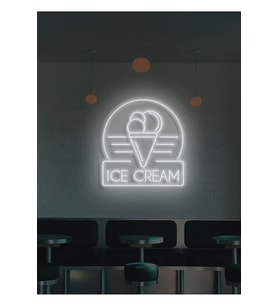 ICE CREAM Yazılı ve Şekilli Neon Tabela