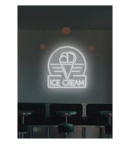 ICE CREAM Yazılı ve Şekilli Neon Tabela