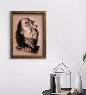 BK Home Erkin Baba Tasarımlı Doğal Masif Ahşap Çerçeveli Tablo 45x65cm-2