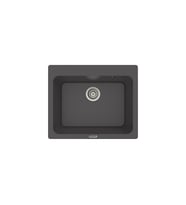 POLEX Cristalüx Granit Eviye P-N60 Tezgah Altı Ve Tezgah Üstü Kare Mutfak Evyesi 61,5x51,8cm (Antrasit)