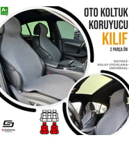 S-Dizayn Oto Koltuk Koruyucu Kılıf Füme Universal 2 Parça Ön A+ Kalite (Karışık)