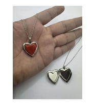 Kahverengi Açılabilir Kapaklı Kalp Kolye Resim Eklenebilir 55 cm Zincirli Metal Resimlik Kolye