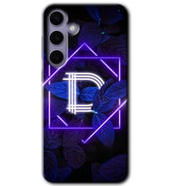 Galaxy S24 Plus Kılıf HD Desen Baskılı Kılıf - Dark Neon Yaprak D Harfi