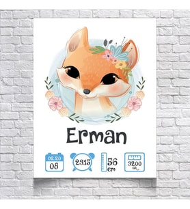 Sevimli Tilki Temalı Yaş Panosu
