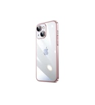 Apple iPhone 14 Plus Uyumlu Kılıf Sert PC Renkli Çerçeveli Zore Riksos Kapak (Rose Gold Altın)
