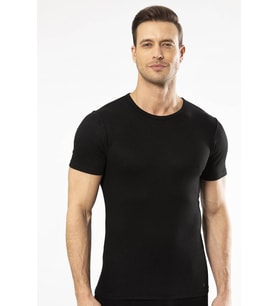 Cacharel - Termal kısa kol bisiklet yaka Siyah T-Shirt