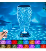 Durukar® Balık Süzgeç Model USB Şarjlı Kumandalı 16Farklı Işık Modlu Masa Üstü Kristal Akrilik Led