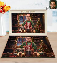 BK Gift Kişiye Özel Erkek Yılbaşı Karikatür Tasarımlı 1000 Parça Profesyonel Puzzle-6, 1000 Puzzle, Yeni Yıl Hediyesi, Yılbaşı Hediyesi