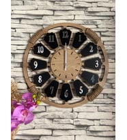 Kişiye Özel Halatlı Dekoratif Ahşap Duvar Saati 40 cm