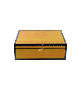 PremiumQuality Flamengo Sarı Desenli Sedir Humidor Puro Kutusu