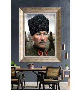 Gümüş Çerçeveli Atatürk Tablo za55