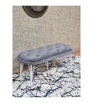 Ufo Oturak Bench - Beyaz Boyalı Telli Ayak - Oturak - Bench - Puf - Yatak Ucu Pufu Gri Renk 100 x 50 Boyut/Ebat (Çok Renkli)