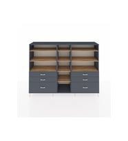 Hyperion Dolap 10 Raflı 6 Çekmeceli  220x44x163 Antrasit-Çam/Antrasit
