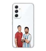 Samsung Galaxy A04S Uyumlu Cristiano Ronaldo & Lionel Messi Tasarımlı Şeffaf Telefon Kılıfı