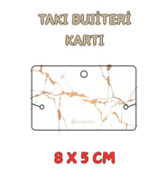 Mermer Desen Handmade - 100 Adet Bileklik & Kolye Kartı - Takı Kartı - Paketleme Kartı - Bujiteri Ka