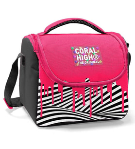 Coral High Kız Çocuk Beslenme Çantası - Thermo - Pembe Siyah Beyaz Boya Desenli