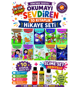 2.Sınıf Öğretmen Tavsiyeli Okumayı Sevdiren 48 Sayfa 10 Kitaplık Hikaye Seti-4 (Slime Set Hediyeli)