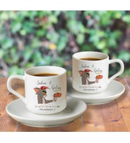 Sevgili (Tom & Jerry) Tasarımlı İkili Türk Kahvesi Fincanı Seti Kişiye Özel