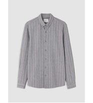 LCW Vision Gri Slim Fit Çizgili Erkek Gömlek
