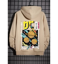 Unisex Tokoyaki Baskılı Sweatshirt (Bej)