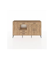 Arges Konsol 4 Raflı 4 Çekmeceli 3 Kapaklı 176x30x99 Çam-Çam