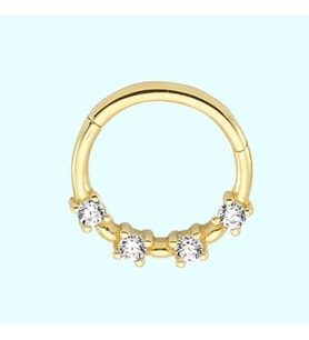 Altın Halka Piercing Taşlı 14 Ayar