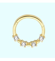 Altın Halka Piercing Taşlı 14 Ayar