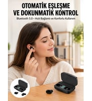 Northcity Yeni Nesil TWS Bluetooth Kulaklık 5.0 Dokunmatik Kontrol - Kablosuz Stereo ve 1800mAh Şarj Kutusu