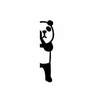 Saklanan Panda Priz Sticker Siyah 5x20 cm