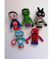 Kahramanlar Takımı Parmak Kuklaları Amigurumi Organik Oyuncak
