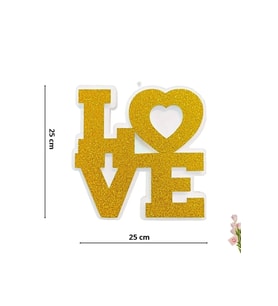 Love Strafor Süs, 25cm X 25cm - Altın