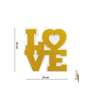 Love Strafor Süs, 25cm X 25cm - Altın