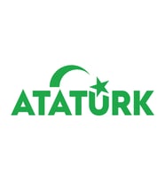 Atatürk yazısı ve Ayyıldız Sticker17x17 Cm Yeşil