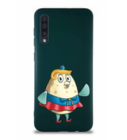 Samsung Galaxy A30S Soft Premier Kapak Bayan Puff Tasarımlı Silikon Kılıf - Yeşil (Şeffaf)