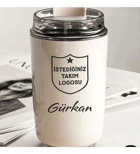Kişiye Özel Retro Stil 240ml Vakumlu Isı Korumalı Takım Baskılı Termos Kupa (Beyaz)