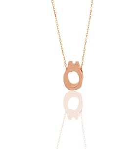 Söğütlü Silver Gümüş rose üç boyutlu minimal  Ö  harf kolye