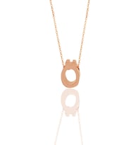 Söğütlü Silver Gümüş rose üç boyutlu minimal  Ö  harf kolye