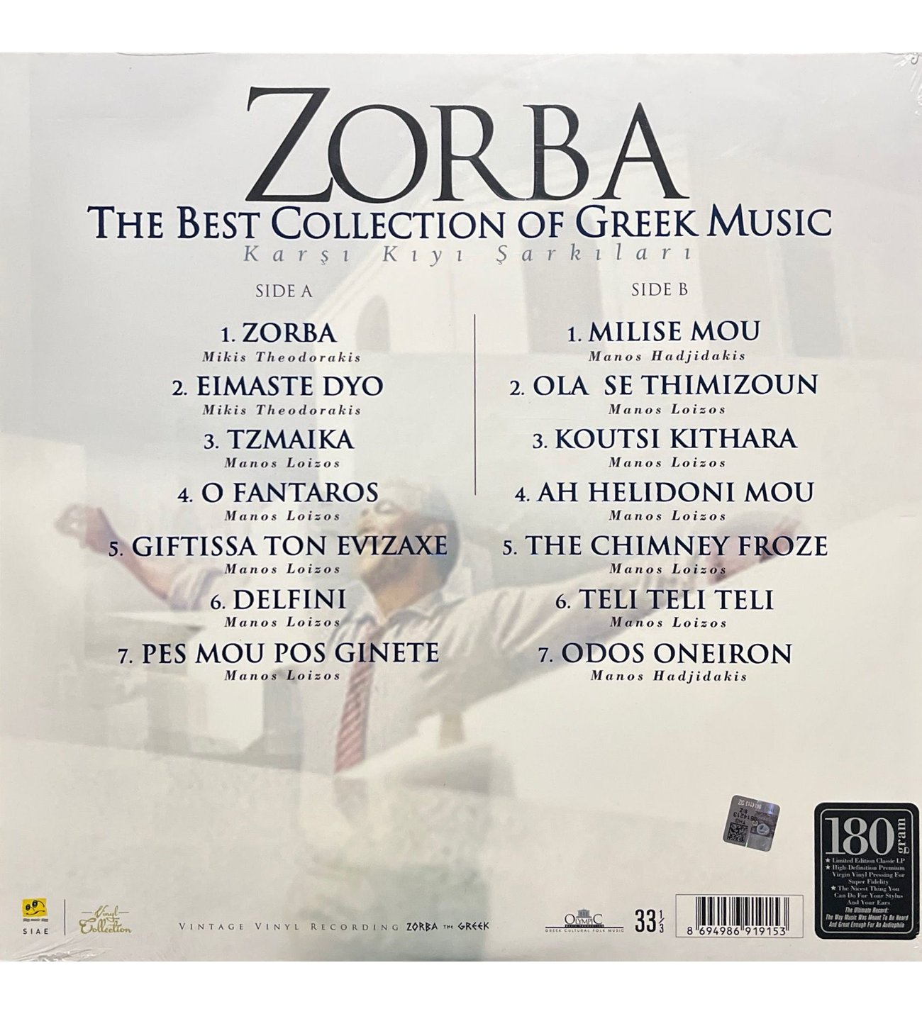 Mikis Theodorakis Zorba Le Grec Limited Edition 180 Gr. LP Plak