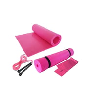 PİLATES MİNDER VE MAT DİRENÇ LASTİĞİ VE ATLAMA EGZERSİZ İPİ KALINLIK 7 MM 3'LÜ SET