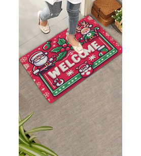 Valerine Life Noel Baba ve Çınar Yaprağı Welcome Kapı Önü Paspası 45x70cm