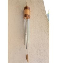 Bambu ve Hasırlı Rüzgar Çanı (80 cm)