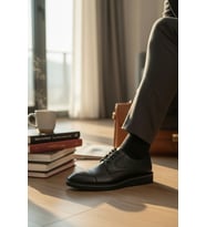 Enoch Erkek Hakiki Deri Klasik Ayakkabı Mikro Delikli Yan Panelli Ve Cap Toe Detaylı Comfort Tabanlı Bağcıklı Model