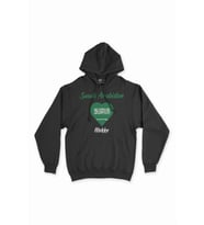 Mekke Suudi Arabistan Bayraklı Kalpli Siyah Sweatshirt Hoodie