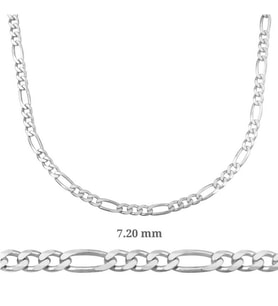 FİGARO ZİNCİR 7.20 mm 925 AYAR GÜMÜŞ KOLYE