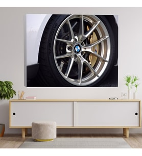 Yakın Çekim Bmw Araba Jant Temalı Dekoratif Kanvas Tablo