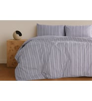 Sleeptown Keten Görünümlü Armürlü Pamuk Nevresim Takımı Tek Kişilik 160x220 Gri